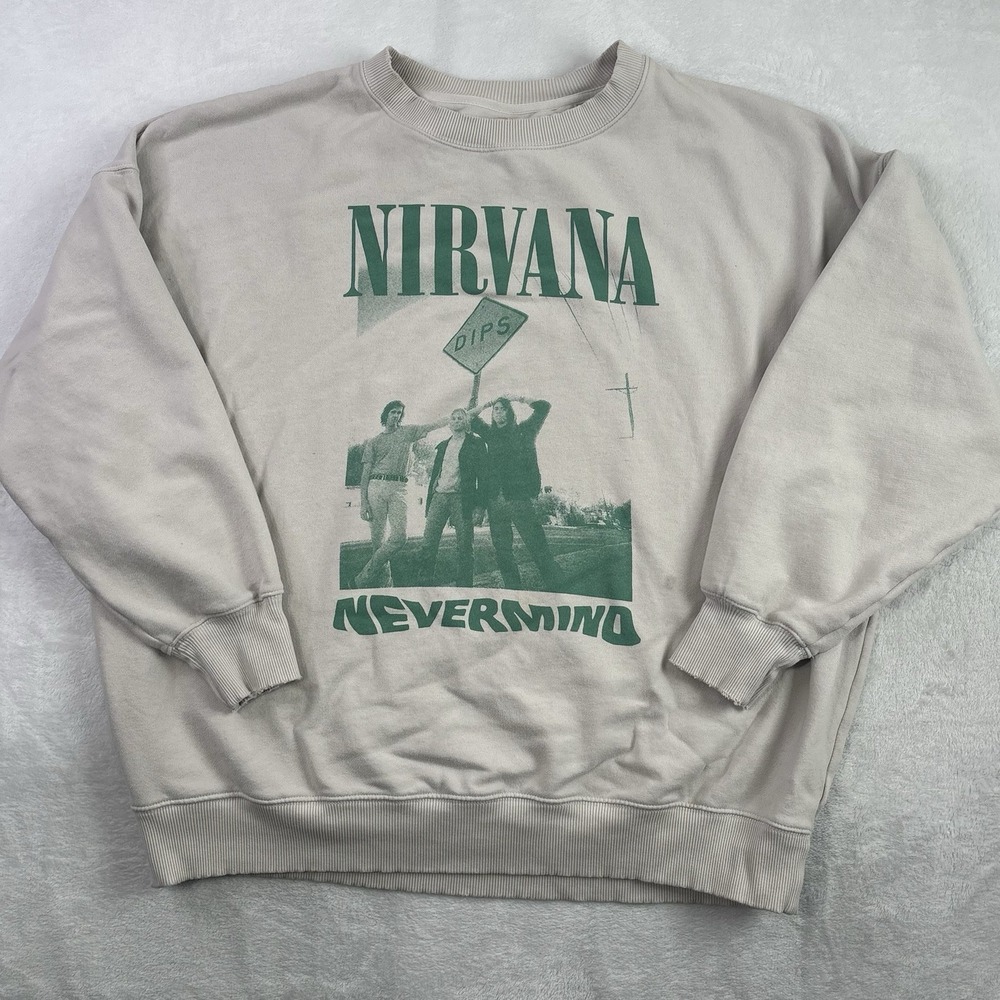 American Eagle Nirvana Nevermind Pullover Long Sleeve Fleece Sweatshirt Women XL - Picture 1 of 9